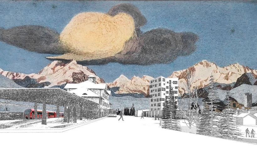 Visualisierung Bahnhofareal Pontresina
