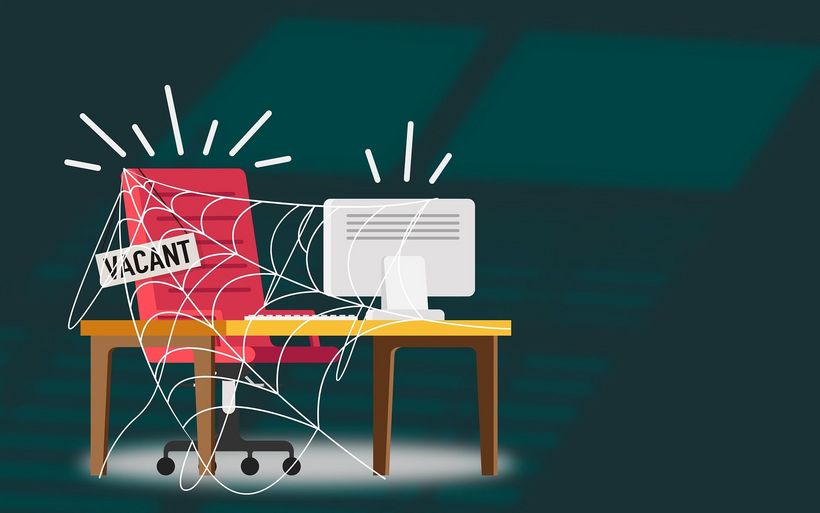 Grafik mit einem leeren Pult