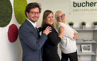 Sandro Waller, Stv. Abteilungsleiter Bucher Incoming; Karin Zumbühl, Abteilungsleiterin Bucher Incoming; Sandra Amstein, bisherige Abteilungsleiterin 