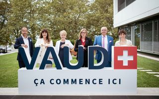 Bernhard Tschannen, Florence Renggli, Isabelle Moret, Valérie Dittli, Michel Rochat et Catherine Cruchon-Giggs, le 14 septembre à Lausanne.