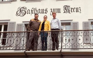 Danny Dupont und Cornelia, Chruit und Chabis, zusammen mit Lukas Fritschi, B_smart (v.l.)