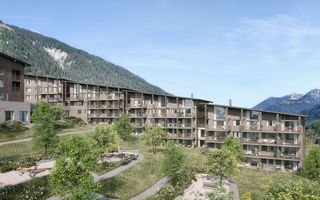 An der Lenk sind unter anderem 68 Wohneinheiten, eine auf Familien ausgerichtete Gastronomie und ein Aussenbereich mit Spielgeräten.