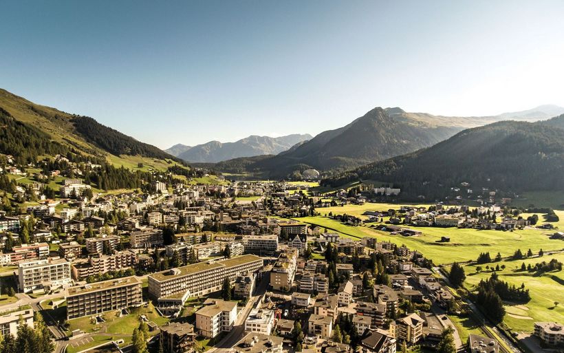 Davos, Aussicht auf Dorf