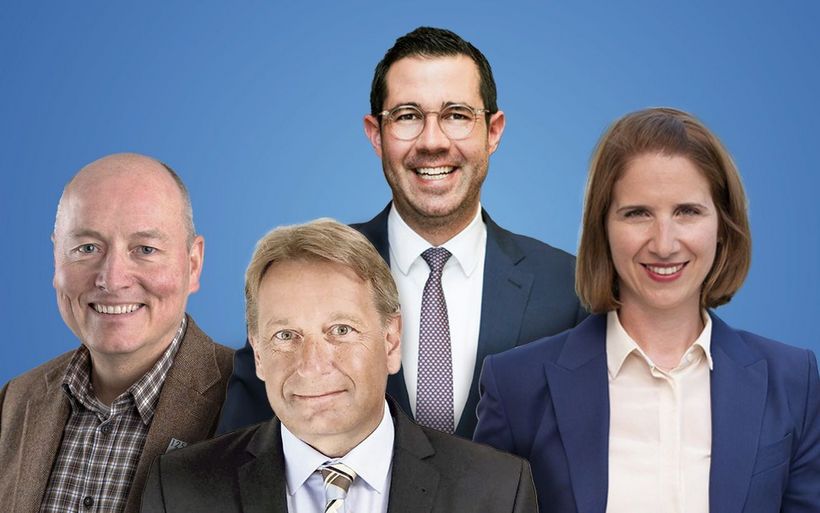 Collage mit Jürg Balsiger, Christian Eckert, Stefan Schmid und Letizia Elia