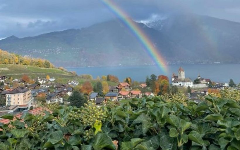 Regenbogen über Spiez