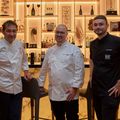 Les trois chefs Franck Derouet, Stéphane Décotterd et Guy Ravet, réunis à la Maison Décotterd, à Glion.