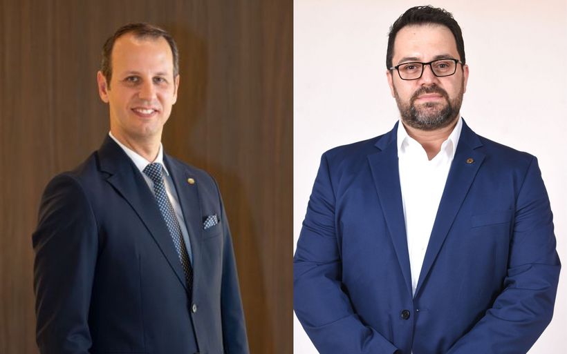 Koray Savas ist neuer VP Hotel und Hotel                                                Alban Gjoka neuer VP Food an Beverages beim Unternehmen Explora Journeys (v.l.).