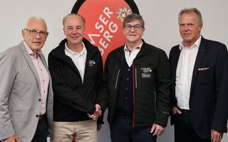 Guido Mätzler, VRP BBF, Peter Staub, neuer CEO BBF; Mario Bislin, ehemaliger CEO BBF, Heinrich Michel, Vize-VRP BBF (v.l.)