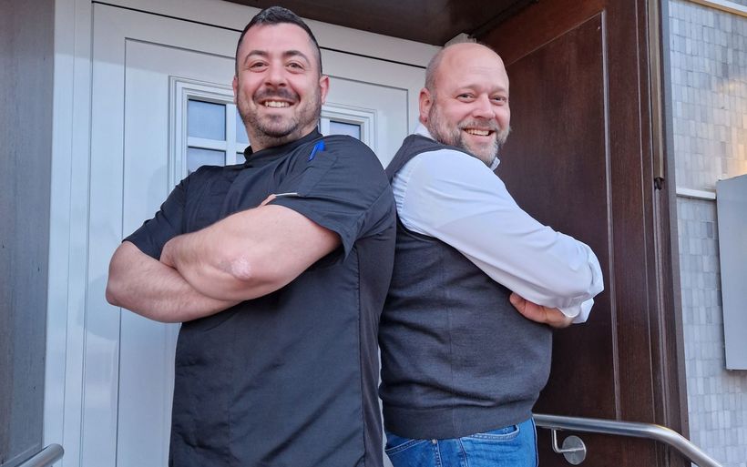 Küchenchef Pietro Cavallo und Gastgeber Gilles Moser.