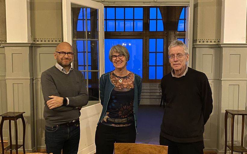 Sascha Wendling (neuer Gastgeber), Daniela Zunzer (bisherige Gastgeberin), Peter Vollmer (VR-Präsident).