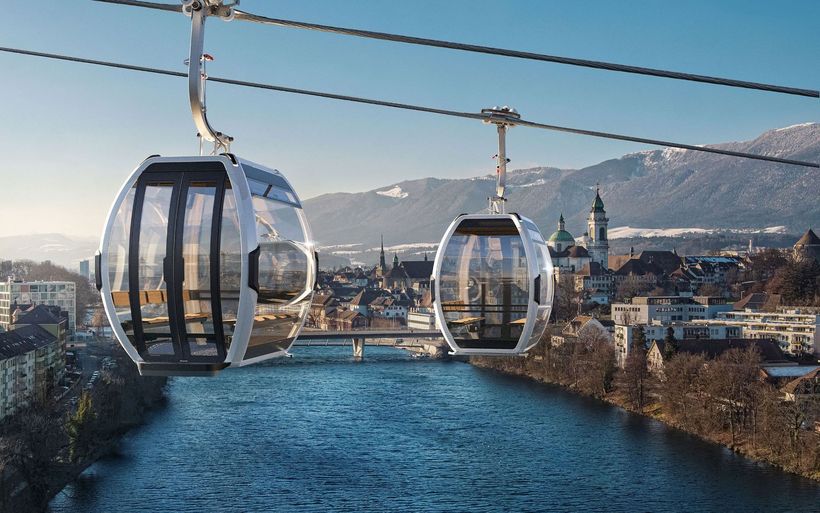 Gondel über der Aare in Solothurn