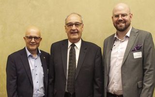 STV-Präsident Nicolò Paganini, Bundesrat Guy Parmelin und STV-Direktor Philipp Niederberger (v.l.).
