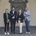 Lena Imstepf, stellvertretende Direktorin, Silvio Burgener, Direktor, Lilian Roten, neu gewählte Verwaltungsratspräsidentin und Stefan Luggen, abtretender Verwaltungsratspräsident (v.l.)