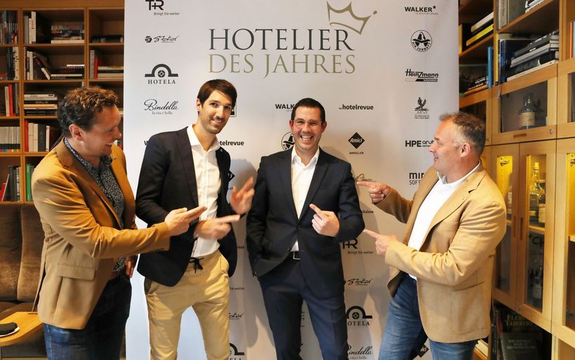 Paul-Marc Julen, Hotelier und Präsident Zermatt Tourismus; Fabrizio Gull, Leiter Destinations-Service Zermatt Tourismus; Chrisitian Eckert, Managing Director Hotel The Omnia Zermatt und Daniel Luggen, Kurdirektor Zermatt Tourismus (v.l.).
