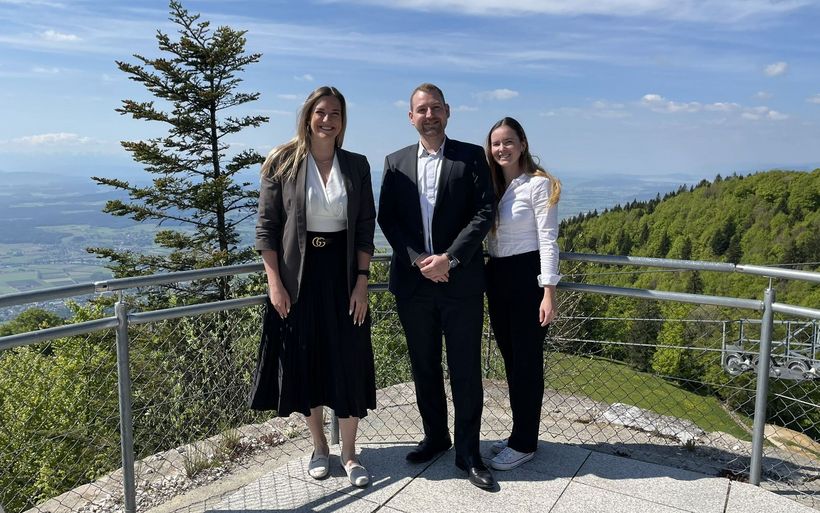 Joy Fischer, Direktorin SHC, Raphael Hobi, Direktor Hotel Weissenstein, Rabea Gasche, Leiterin Sales & Events und Vizedirektorin Hotel Weissenstein