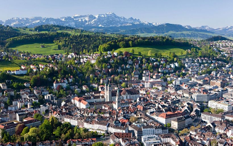 St.Gallen Stadt aus der Vogelperspektive